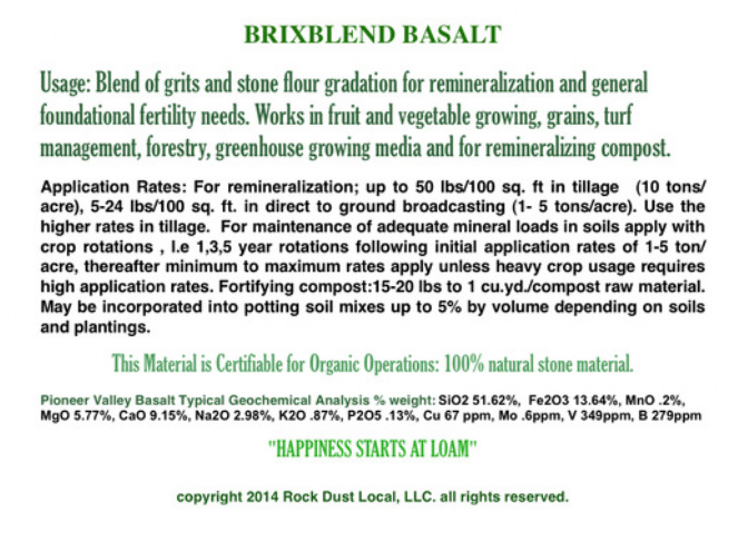 Pioneer Valley Basalt Rock Dust Local